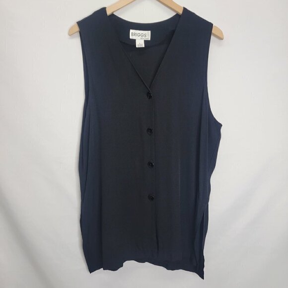 BRIGGS New York Black Long Side Slit Tank Tunic - Picture 2 of 11